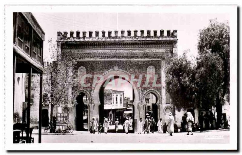 Old Postcard Fes Morocco Place and Gate Bou Jeloud