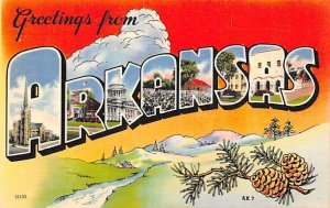 Greetings from Arkansas USA Large Letter Unused 