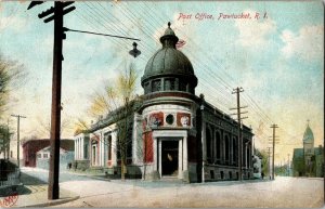 Post Office, Pawtucket RI Undivided Back Vintage Postcard I75