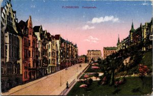 Flensburg Tosbystrabe Antique Postcard PM WOB Note DB  