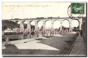 Old Postcard Laval Le Passage of a train viaduct
