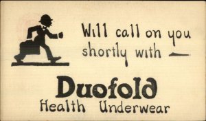 Duofold Health Underwear c1915 Illustrated Gov't Postal Card