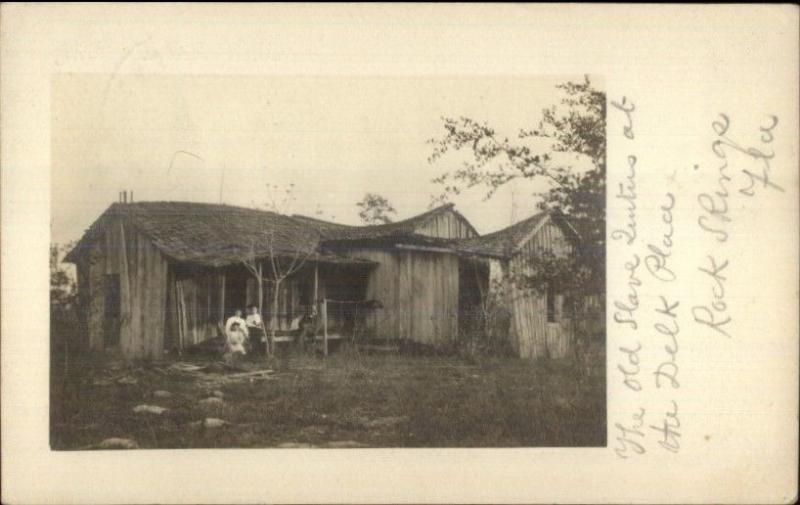 Rock Springs Florida Slave Quarters Delk Place c1905 Real Photo Postcard dcn