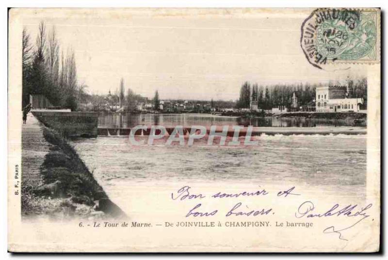 Old Postcard Tour De Marne Joinville Champigny Dam