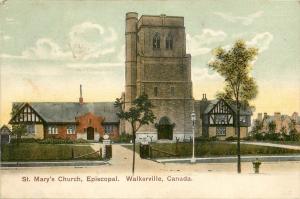 1907 Chromolithograph Postcard St. Mary's Church Episcopal Walkerville Canada