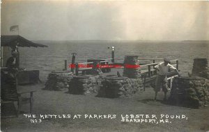 ME, Searsport, Maine, RPPC, Parkers Lobster Pound, Cooking In Kettles,Photo No 3