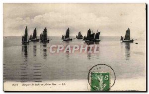 Old Postcard Boat Fishing Boats in Pleine Mer