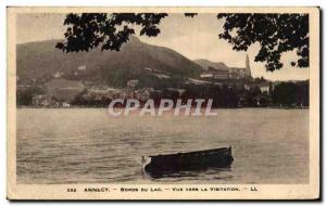 Old Postcard Annecy Bords Du Lac View Towards The Visitation