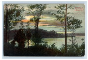 C.1910-20s Moonlight On Sylvan Lake Pentiao, Mich.F76E
