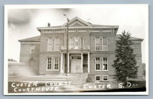 CUSTER COUNTY SD COURT HOUSE VINTAGE REAL PHOTO POSTCARD RPPC