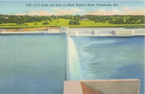 Tuscaloose, Alabama US Locks & Dam on Black Warrior River Linen Unused