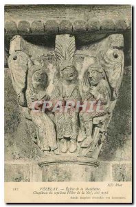 Postcard Old Vezelay Madeleine Church Capital of the seventh pillar of the na...