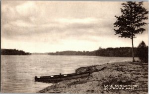View of Lake Congamond Southwick c1958 MA Vintage Postcard T19