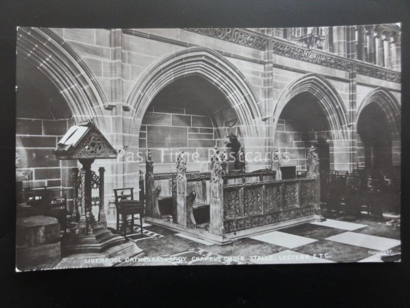 LIVERPOOL Cathedral Lady Chapel Choir & Lectern c1918 RP Postcard by R.R. Madsen