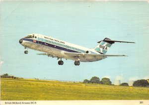 US28 postcard transportation airplane British Midland Airways DC-9 series 10