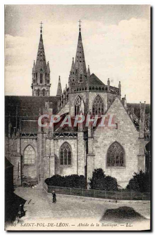 Old Postcard Saint Pol De Leon Apse De La Basilique