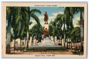 1955 Duarte's Park Trujillo City Monument Dominican Republic Postcard