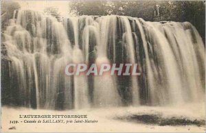 Old Postcard The Auvergne Picturesque Waterfall near Saillant Saint Nectaire