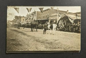 Mint Vintage Small Town America Parade Real Photo Postcard RPPC