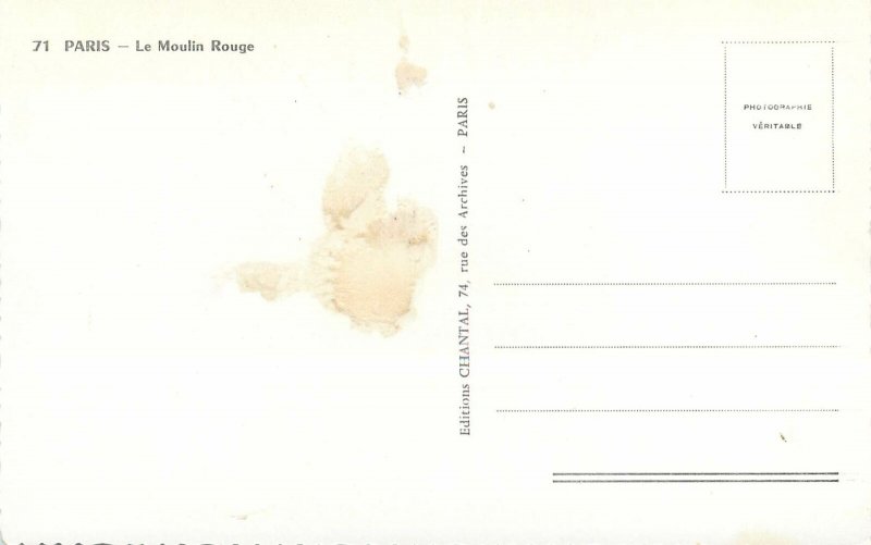 France Post card Le Moulin Rouge Paris
