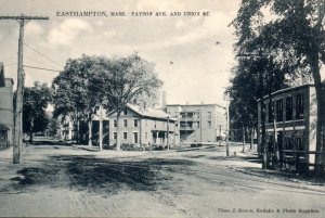 Easthampton MA Payson Avenue Union Street Postcard Massachusetts
