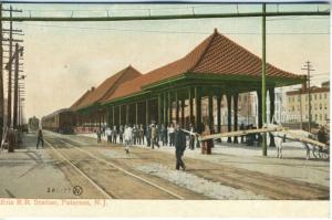 Paterson NJ New Jersey ~ Erie R.R. Station Railroad Railway Rail Train Postcard