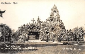 G76/ Genoa Ohio RPPC Postcard c1930s Our Lady of Lourdes Grotto