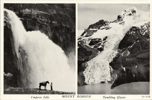 Mount Robson Emperor Falls Tumbling Glacier BC Horse Rowed Postcard G15