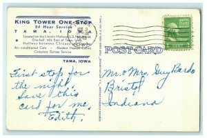 King Tower Tama Iowa Multiview 1949 Bristol Indiana Vintage Antique Postcard