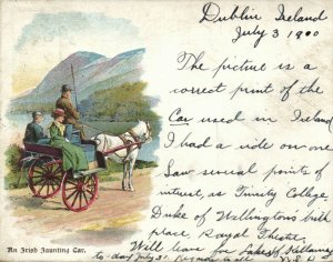 ireland, An Irish Jaunting Car (1900) Court Card Postcard