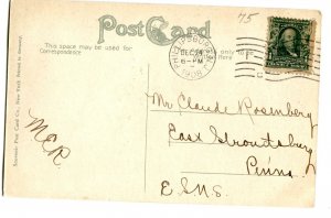 Postcard Easton High School + Wolf Memorial Gateway Easton PA 1908