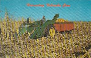 Tractor Harvesting Corn In Nebraska