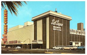 Sal Sagev Hotel Golden Gate Casino Sign Old Cars VW Bug Las Vegas  Postcard