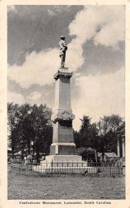 Lancaster South Carolina Confederate Monument, B/W Photo Print, PC U26628