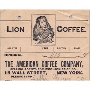 1902 Billhead - LION COFFEE - The American Coffee Company - New York