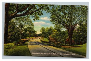 Vintage 1930's Postcard Old Man River Trail US Highway 61 Vicksburg Mississippi