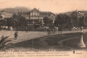 Cote D'Azur Nice Casino Municipal & Public Garden France Vintage Postcard c1910