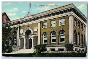 1913 Carnegie Library Building Exterior Freeport Illinois IL Posted Postcard