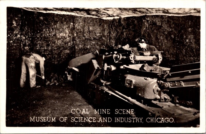 Real Photo PC Coal Mine Scene Museum of Science and Industry Chicago, Illinois 