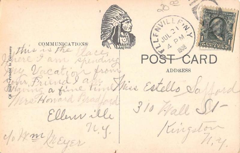 Ellenville New York Canal Street Scene Historic Bldgs Antique Postcard K29588