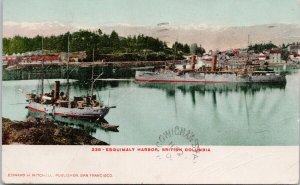 Esquimalt BC Harbour Steamship c1908 Cowichan Station Cancel Postcard H27 *as is