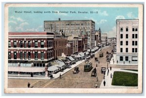 1920 Water Street Looking North Central Park Exterior Decatur Illinois Postcard