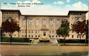 Vtg 1910s Lathrop Hall University Of Wisconsin Madison WI Postcard