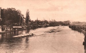 Vintage Postcard Oxford Eights Regatta of Bumps Races Rowing Event
