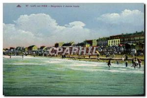 Old Postcard Luc Sur Mer has Bathers Maree Haute