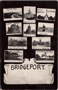 Multi Views Sights in Bridgeport CT Undivided Back Vintage Postcard V58