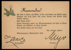 3rd Reich Germany 1940 Wilhelmshaven Kriegsmarine Weihnacht Christmas Car 100575