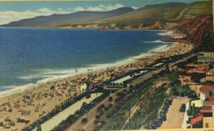 Los Angeles County Beach Postcard Santa Monica CA