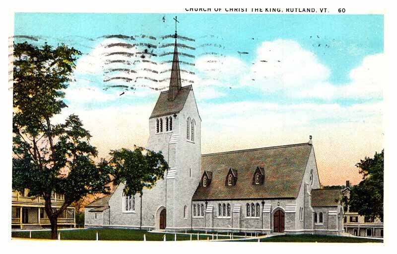 Postcard CHURCH SCENE Rutland Vermont VT AP5615