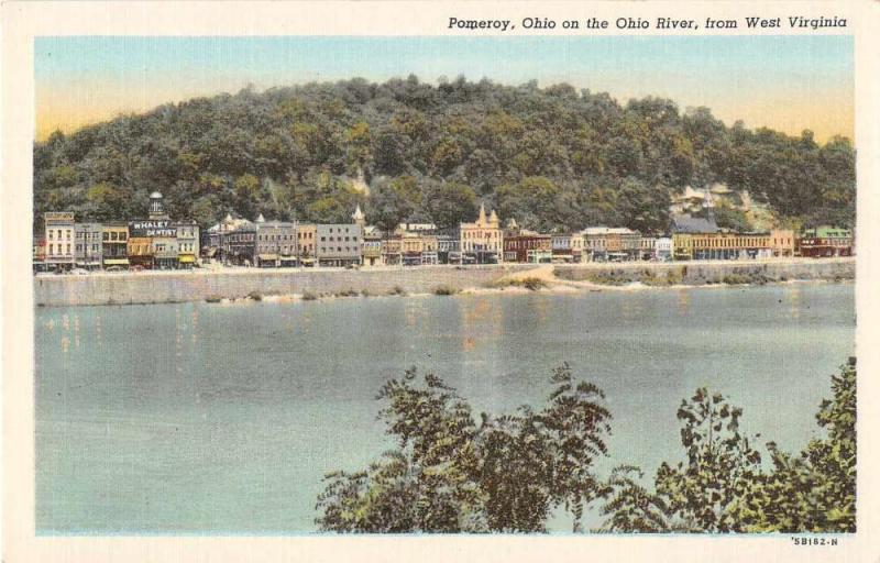 Pomeroy Ohio River Scenic View Antique Postcard J51030